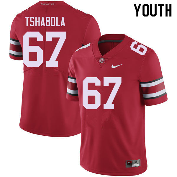 Ohio State Buckeyes Tegra Tshabola Youth #67 Red Authentic Stitched College Football Jersey